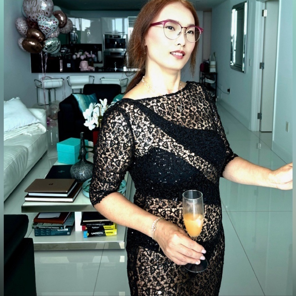 Chick cover up dress, sheer lace, sequins